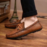 casual leather loafer shoes men soft comfortable driving shoes men moccasins footwear mokasin kasual for men schoenen785