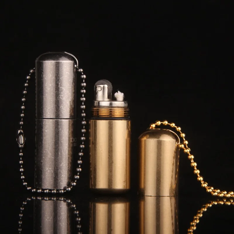 

Mini Portable Small Oil Pot Pendant Type Grinding Wheel Cotton Oil Kerosene Lighter Smoking Accessories for Weed Gadgets for Men