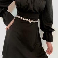 ae canfly 2020 new pearls butterfly lock waist chain vintage elegant waist belt korea fashion women dress jewelry waistband belt