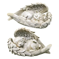 sleeping dog cat angel statue home interior and outdoor decorations resin decoracion garden accessories