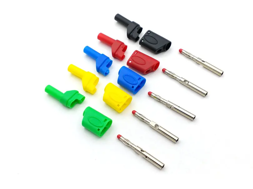 

50 pcs copper Seal Insulated Safety protection 4mm Banana Plug 5 Colors
