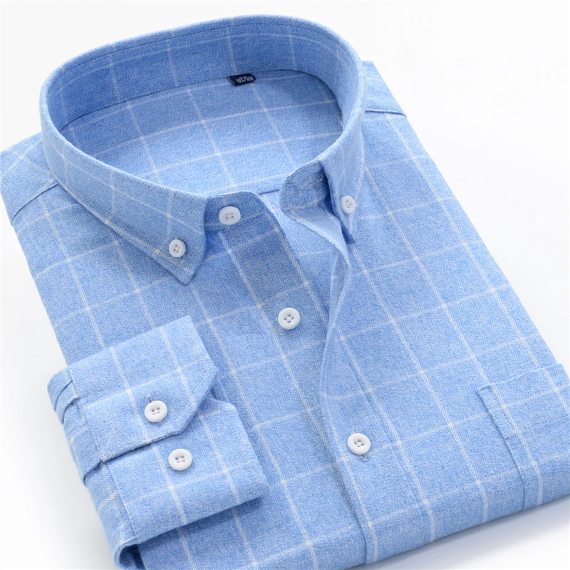 Plus Zise 7XL 8XL 9XL 10XL Men Casual Plaid Shirt 2020 New 100% Cotton Long Sleeve Business Loose Shirts Male Brand Clothing | Мужская