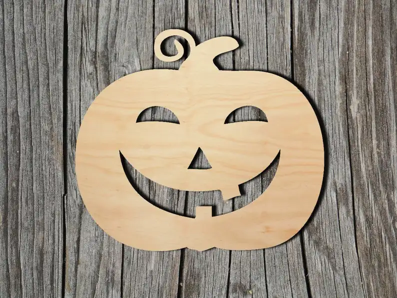Деревянный Вырез формы тыквы Хэллоуин несколько размеров лазерная резка