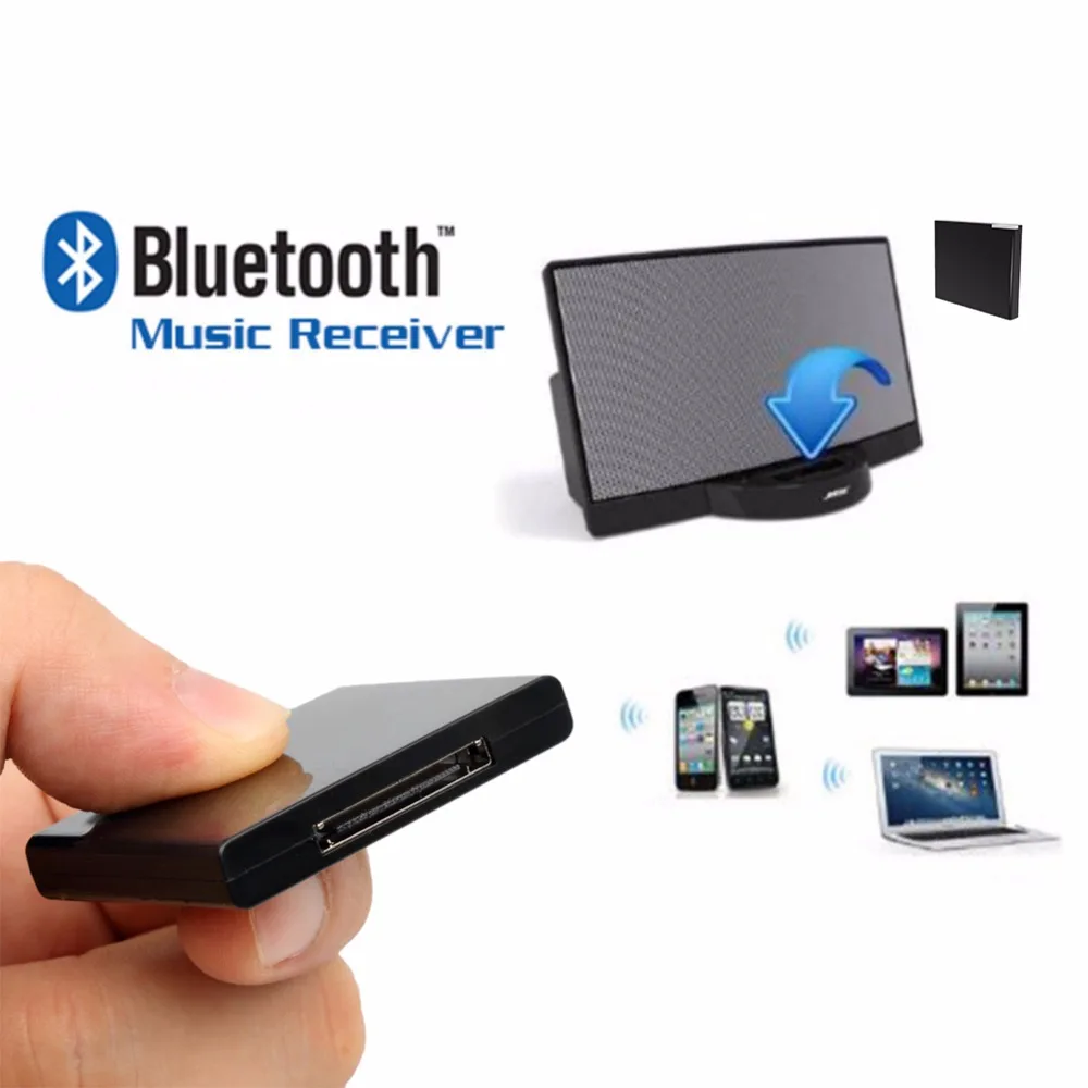 Стерео смартфон адаптер Bluetooth V2.0 A2DP музыкальный приемник для iPhone iPod 30 Pin
