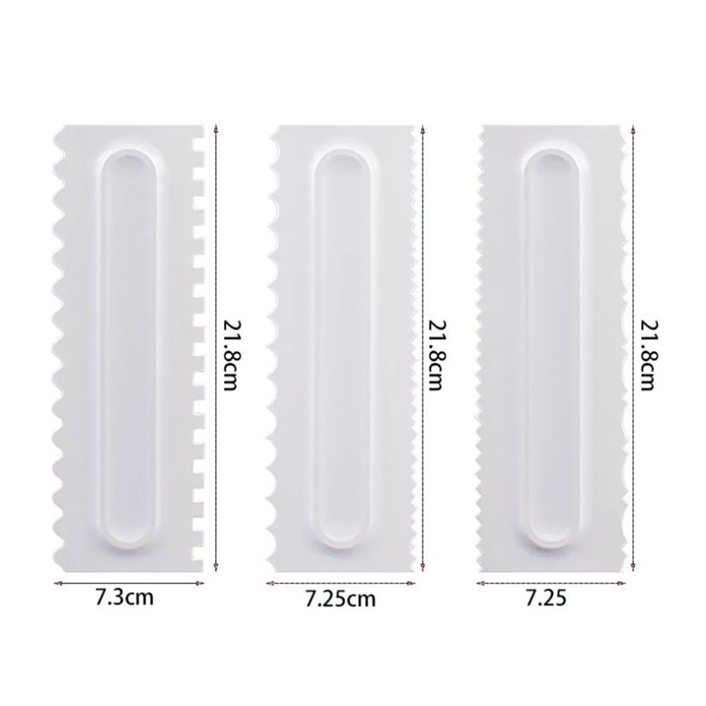 3 шт. скребок для торта Расческа глазури плавные лопатки теста 6 дизайн текстуры