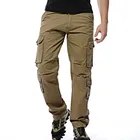 Мужские военные тактические брюки, свободные однотонные брюки-карго с несколькими карманами, брюки для мужчин, большие размеры 46, 2020