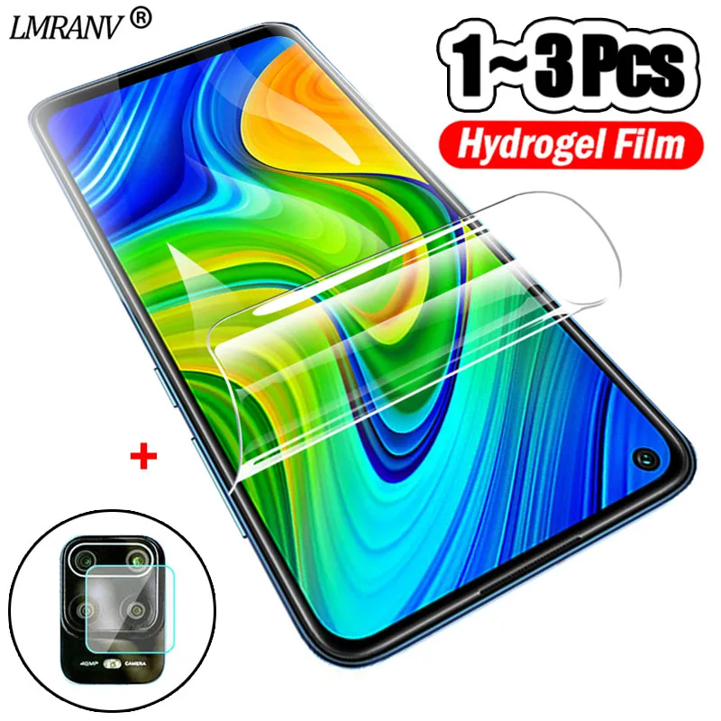 1~3 шт гидрогелевая пленка + защита камеры для redmi note 9 s защитная 8t xiaomi pro glass 9s 8pro
