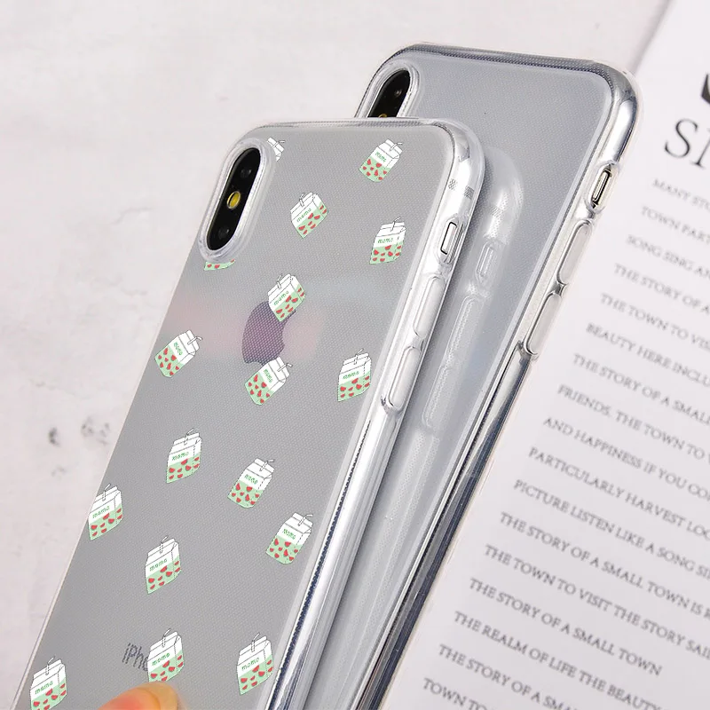 Прозрачный чехол для телефона с жемчужным молочным чаем iPhone XR XS Max X 7 8 6S Plus