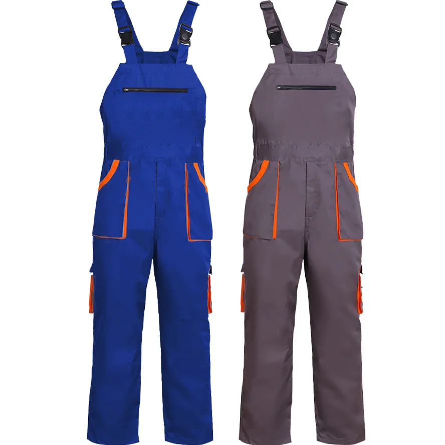 Bib Overalls Men Women Work Clothing Plus Size Protective Coveralls Strap Jumpsuits with Pockets Uniforms Sleeveless Pants | Безопасность