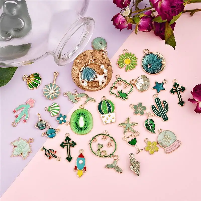 31 шт Рождественский кулон Подвески DIY Кактус кактус подвеска с русалкой для