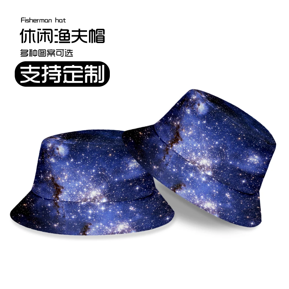 

Summer New Parent-child Fisherman Hat Starry Sky Series Fashion Variety Patterns Can Be Customized Pure Cotton Unisex Print Dome