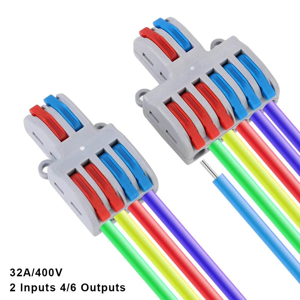 

Wire Connector Quick Splitter Terminal Block Push-in Conductor Mini Fast Wiring Cable Connectors SPL-42/62 5Pcs