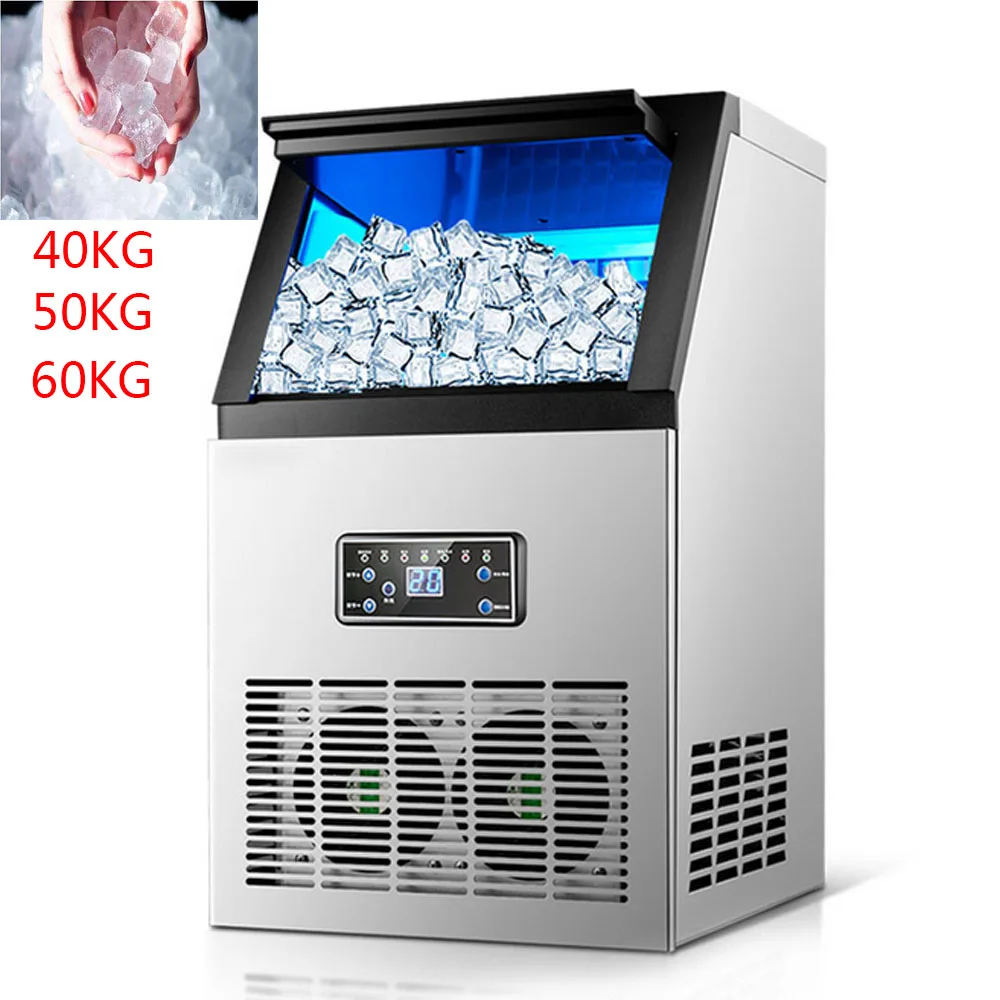 Автоматическая машина для льда 40 кг/50 кг/60 кг коммерческая с кубиками небольшая