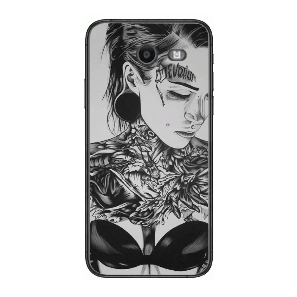

Popular sexy tattoo girl cool Phone Case Hull For Samsung Galaxy J 4 3 5 6 7 8 EU 2018 Plus 2017 Black Shell Art Cell Cover TP