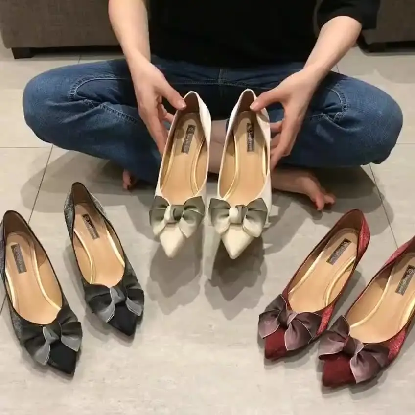 Asakuchi/женские летние модные дышащие свадебные туфли с бантом коллекция 2019 года