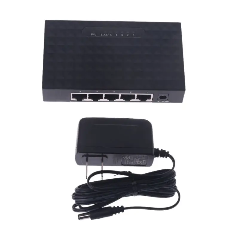 

DC 5V 5 port RJ-45 10/100/1000 Gigabit Ethernet Network Switch Auto-MDI/MDIX Hub