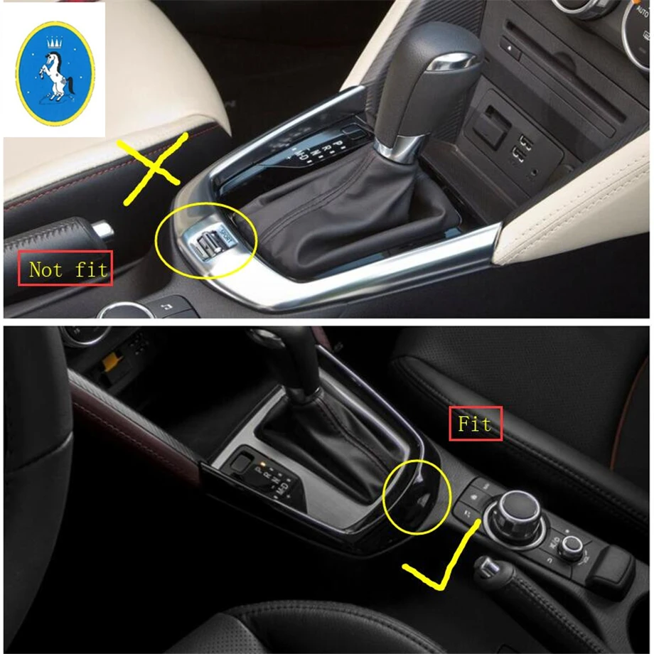 Red Interior Refit Kit Steering Wheel / Gear Shift Box Front Water Cup Holder Panel Cover Trim For Mazda 2 Demio 2015 - 2019 | Автомобили