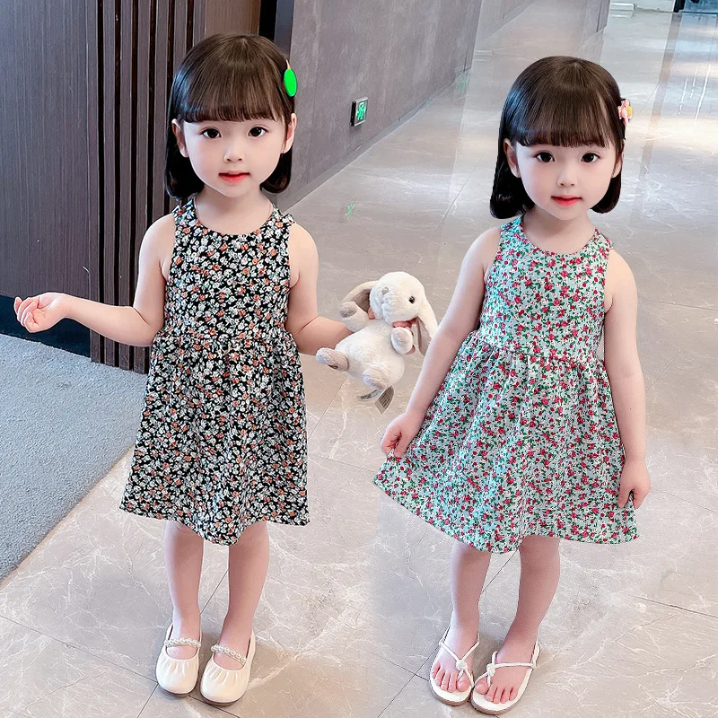 

Floral Dress Summer Vestidos De Verano Sleeveless Kids Clothes Girls Children Dresses Roupa Infantil Menina Robe Ete 2021 Casual