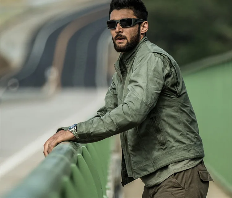 Военный Тактический Для мужчин уличный Кардиган со стоячим воротником пилот