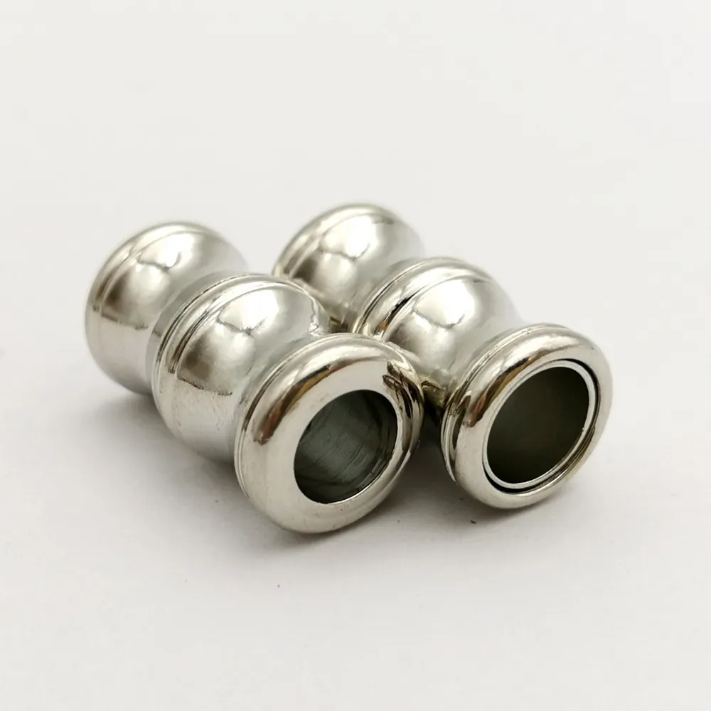 

10 Pieces 6mm Round Inner Size Silver Magnetic Clasps for Bracelet Making Cord Glue In Jewelry End