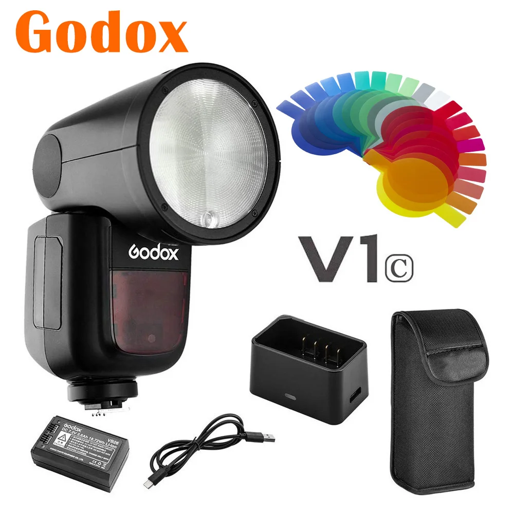 Фотовспышка Godox V1C TTL HSS 2 4G X для камеры Canon 80D 200D 77D 70D 6D 800D 750D 5D 7D 600D 550D 500D|Фотовспышки|