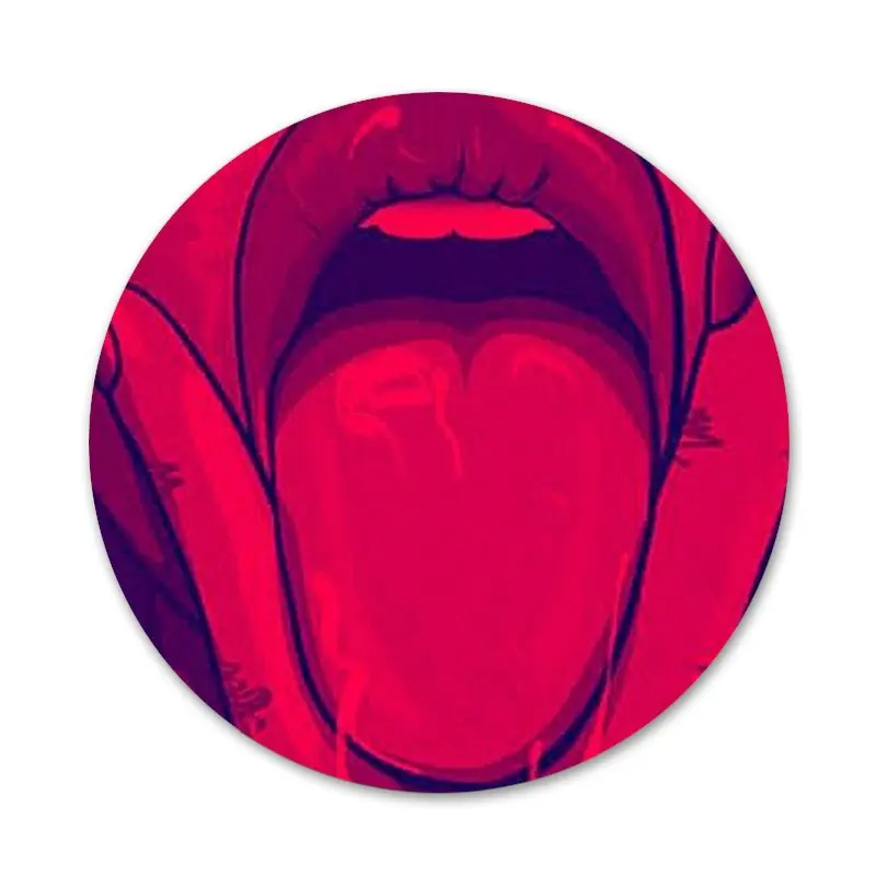 Сексуальная женская красная губа значок для горячей девушки аксессуары одежды