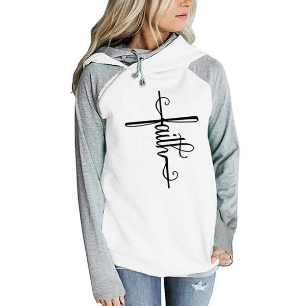 

Faith corss graphic women fashion religion sweatshirt funny cotton casual hoodies Christian Bible baptism pullovers hipster tops