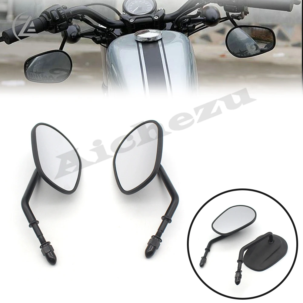 Черные конические каплевидные зеркала заднего вида для Harley Davidson Cruiser Chopper Custom XL883