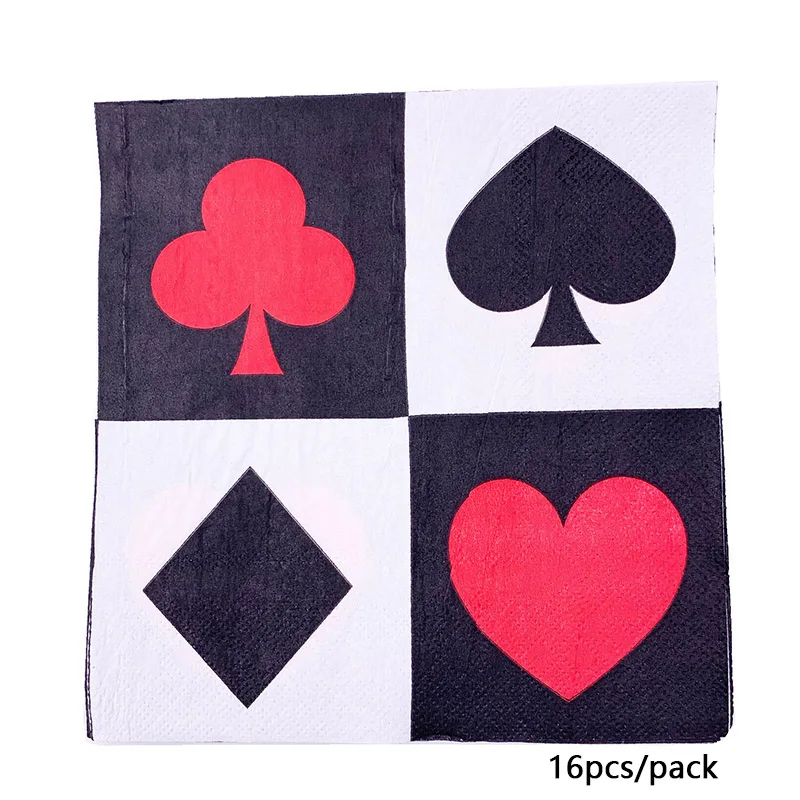 LINVIERLOVE 1et черный красный покер вечерние одноразовые тарелки салфетки для