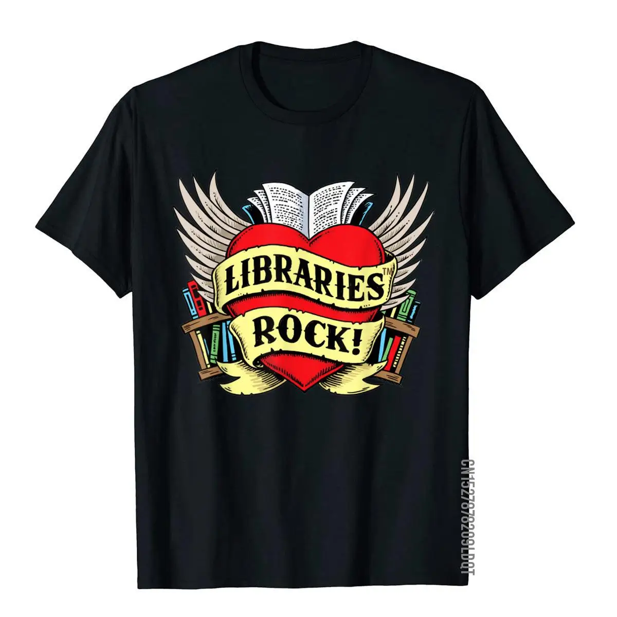 

Libraries Rock Funny Librarian Gift T-Shirt Funny Top T-Shirts Plain Tops Tees Cotton Adult Unique