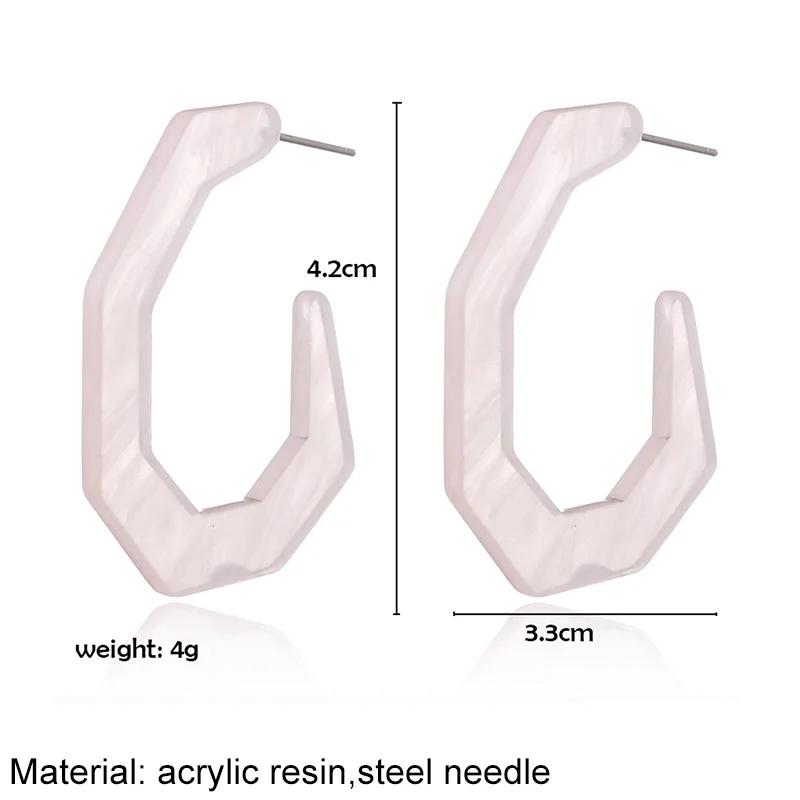 Женские акриловые серьги кольца M & G черные крупные из ацетатной смолы синего