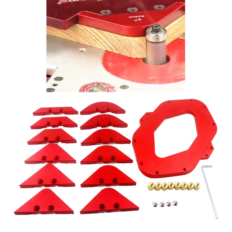 

896B Router Table Round Corner Template R5-R35 T10-T30 Aluminium Alloy Bevel Gauge Woodworking Fillet Gauge Arc Radius