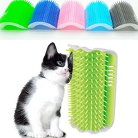 1 pcs cat corner brush for long hair squeaky face massage comb comfortable self grooming brush free hand wall toy for cats