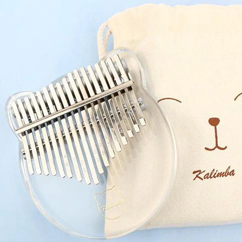 Прозрачное пианино для большого пальца с кристаллами калимба кошка медведь