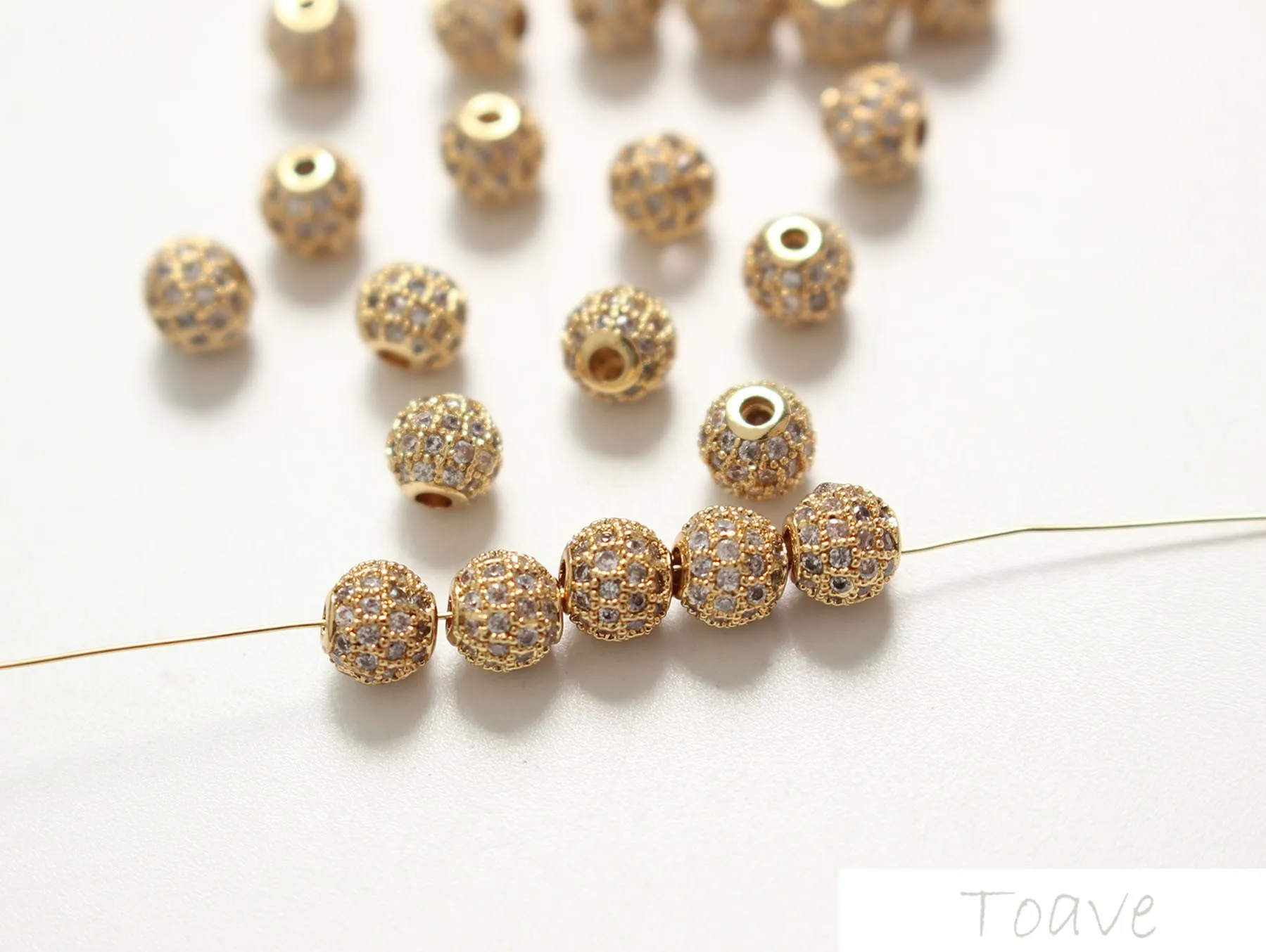 Copper 18K true gold bracelet necklace set zircon beaded diy material accessories | Украшения и аксессуары