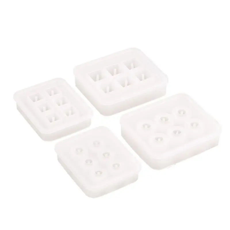 

4 Pack Round Square Resin Casting Silicone Molds Jewelry Making DIY Craft Tools 50PE