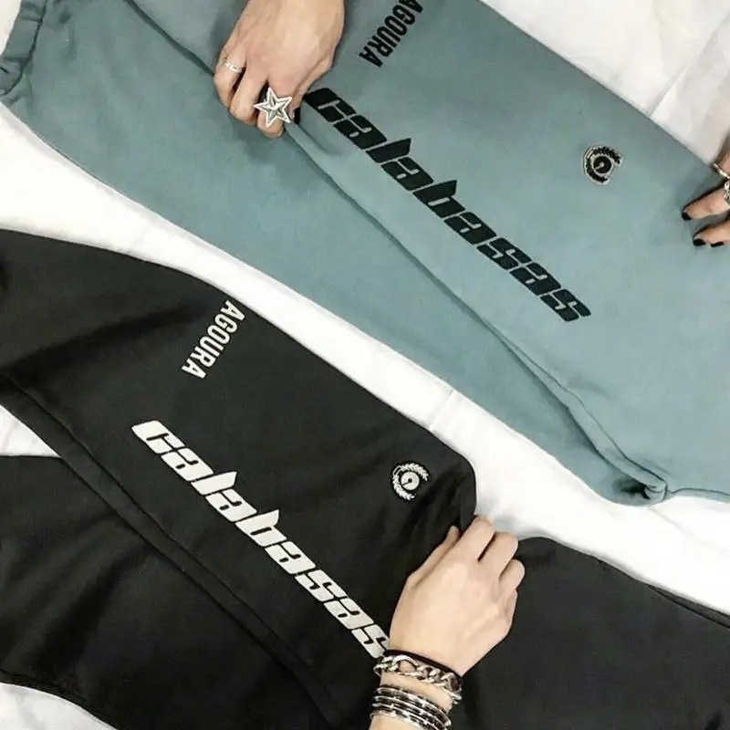 

Calabasas Pant Hip Hop Kanye West Season6 Pants Skateboards Calabasas Sweatpants Men Cotton Thick Beam Cargo Harem Pant Men