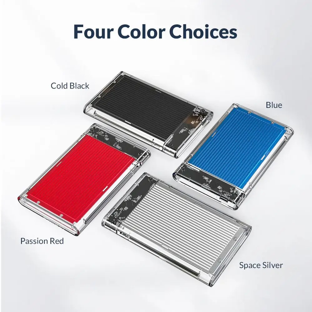 

ORICO 2.5-Inch Hard Drive Enclosure SATA to USB3.1 Type-C 5Gbps 4TB Support UASP HDD SSD Case Auto-Sleep Black/Red/Blue/Silver