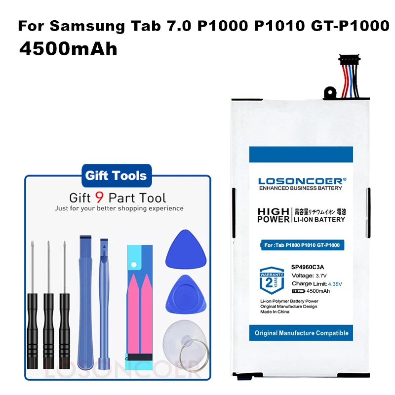 Аккумулятор LOSONCOER SP4960C3A для планшетов Samsung Galaxy Tab 7 0 дюймов P1000 P1010 Φ GT аккумулятор +