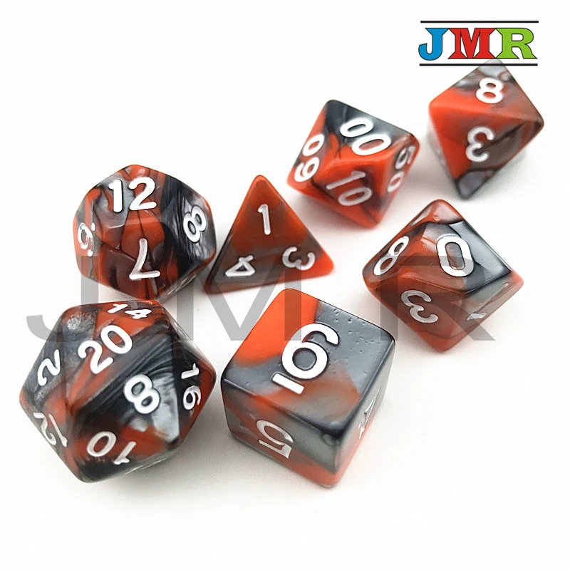 Оранжевый с серым белым номером игра для DND 2 color Effect Rpg в кости настольной
