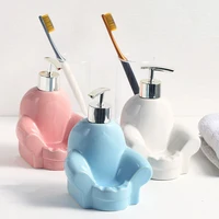 nordic ceramic hand sanitizer bottle can put soap bathroom toilet press bottling shampoo bottle lotion storage container 380ml