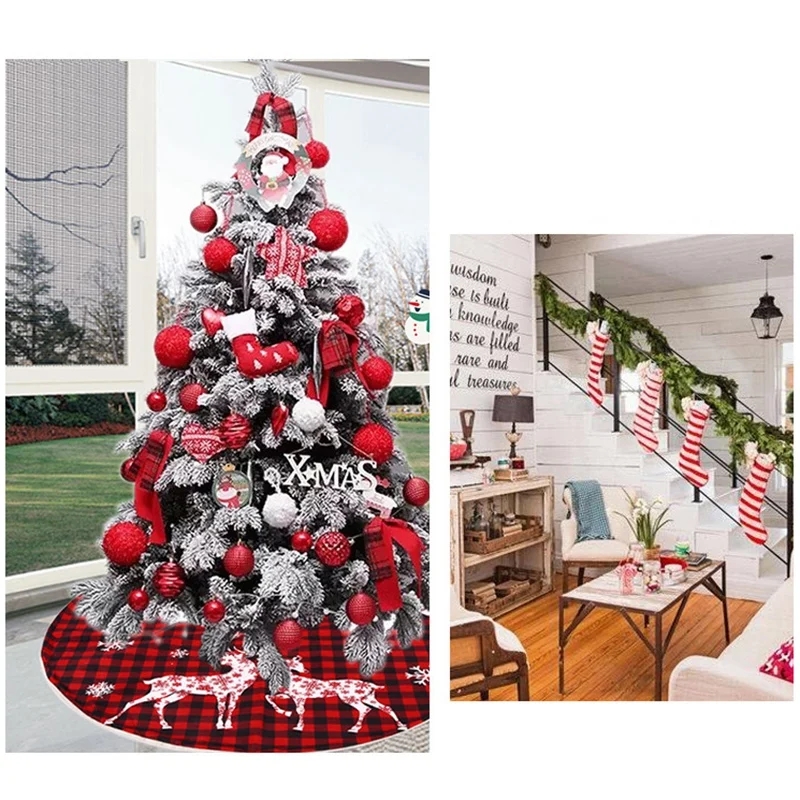 

Christmas Tree Skirt , Carpet Christmas Tree Skirt Floor Mat Cover for Christmas Tree Decoration New Year Home Supplies