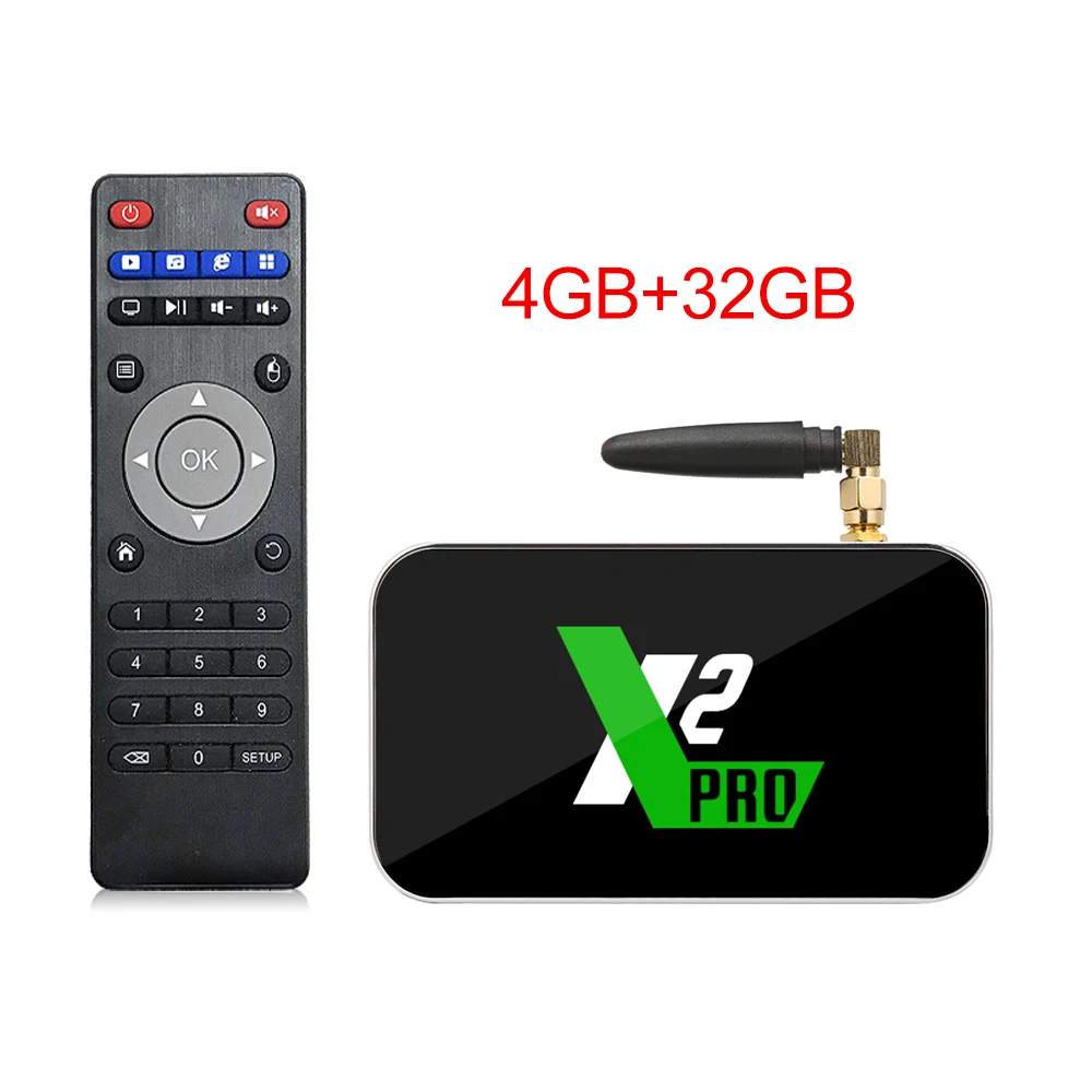 Only 4GB 32GB X2 Pro Smart tv Box 4 Гб ram DDR4 32 ГБ Android 9,0 tv Box S905X2 X2 cube 2 Гб 16 Гб медиаплеер 2,4G/5G WiFi 1000M 4K PK Ugoos x2 - Цвет: Only 4GB 32GB