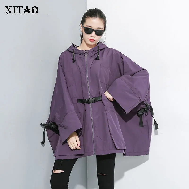 XITAO индивидуальный плащ большого размера женская с капюшоном воротник