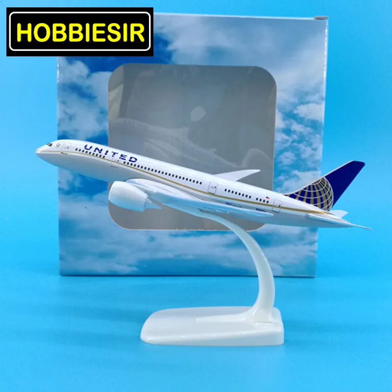 20 см сплав самолета 1/400 весы Boeing787 Юнайтед эйрлайнс модель аэроплана самолет W