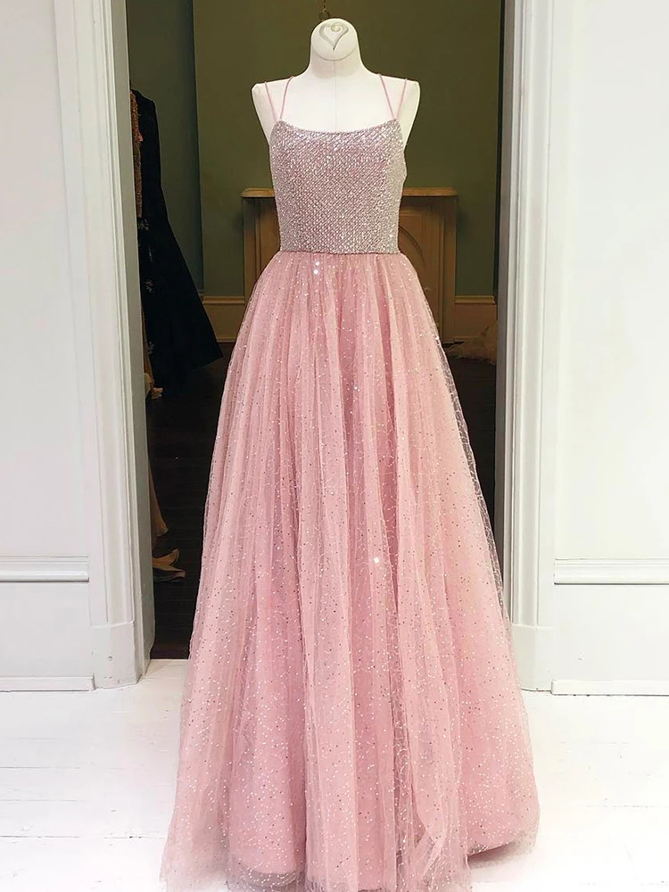 VKbridal Роскошные тюлевые вечерние платья длинное Хрустальное бальное платье