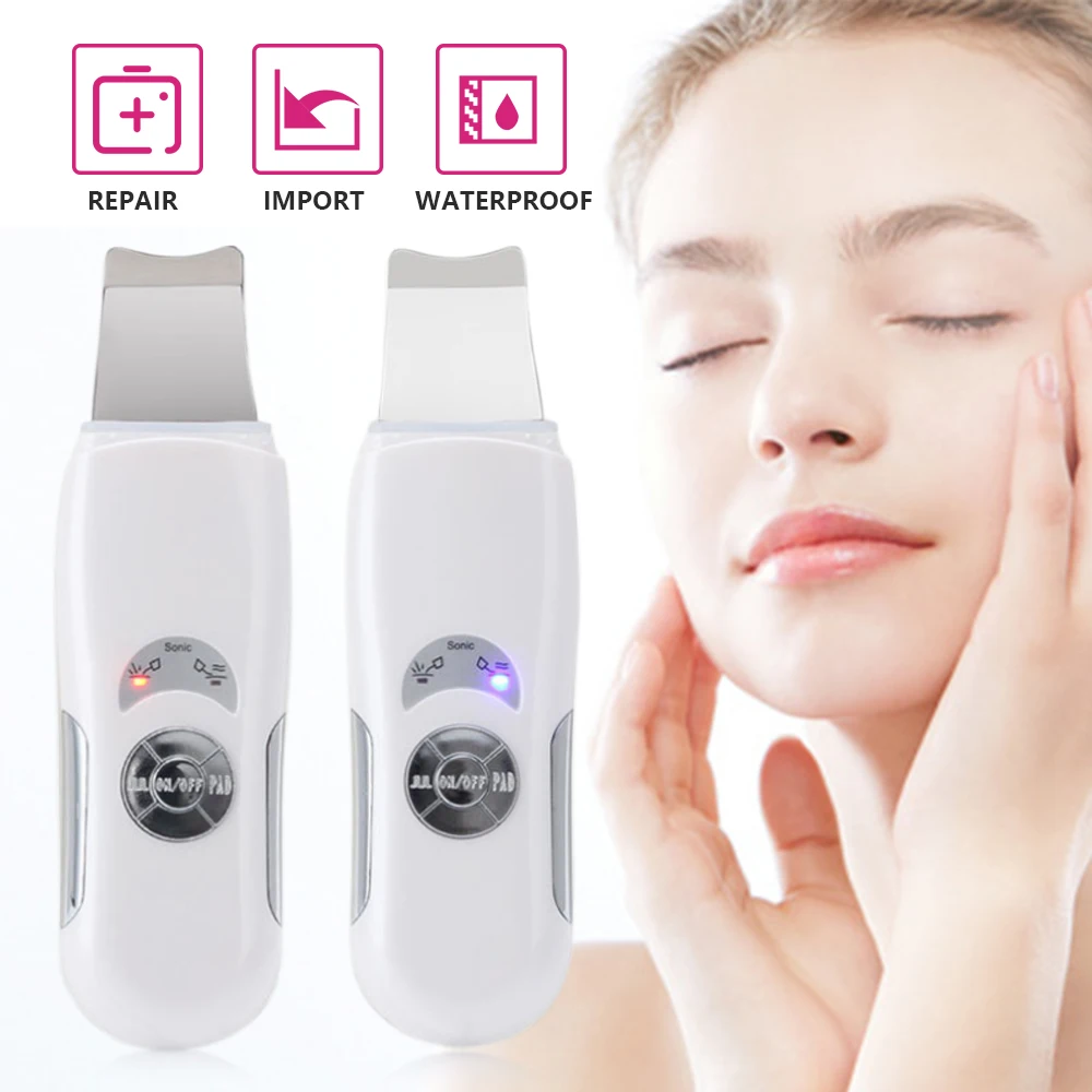 Ультразвуковой массажер для лица Очищающий кожу скруббер удаления лицевой