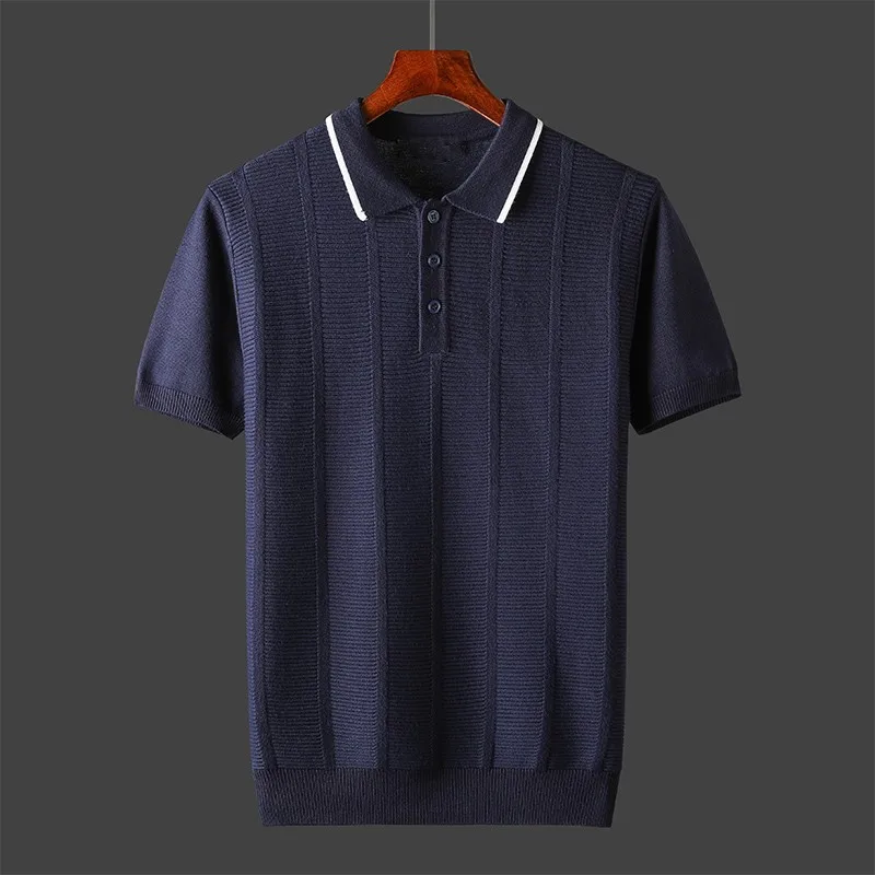 

Minglu Mercerized Cotton Male T-shirts Luxury Knitted Short Sleeve Casual Mens T-shrits Fashion Slim Fit Loose Man T-shirts 8XL