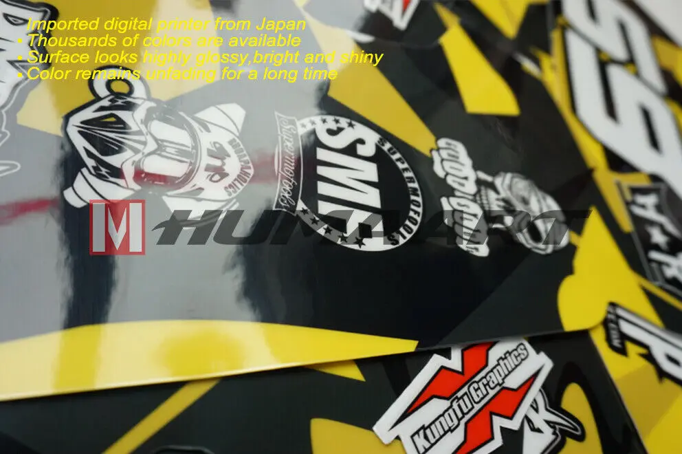 HUMAART MX Graphics PVC Виниловые наклейки Полный комплект обмотки для YZF250 YZ250F YZF 250 2010 2011 2012