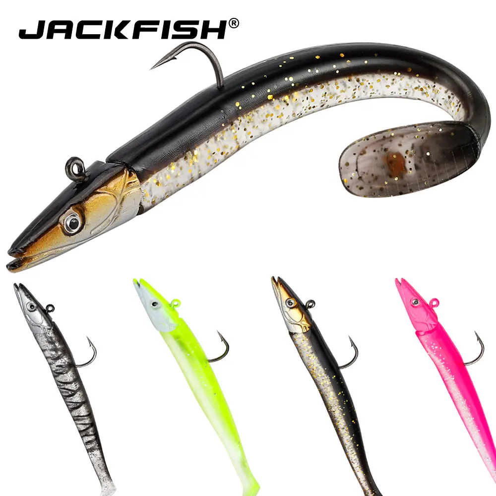 

JACKFISH 10g/15g/22g Lead Jig Head Glow Soft Lure Soft bait with Fishing Hook Swimbaits fishing Tackle Pesca Soft Fishing Lure